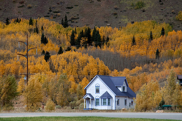 Small House surrounded by Fall Colors, Silverton, Colorado : IMG_0391