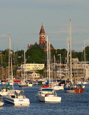 View across harbor, view with Abbot Hall, Marblehead, MA: 100_0032